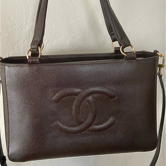 CHANEL Handbags - Chanel Caviar dark brown Timeless Cc tote